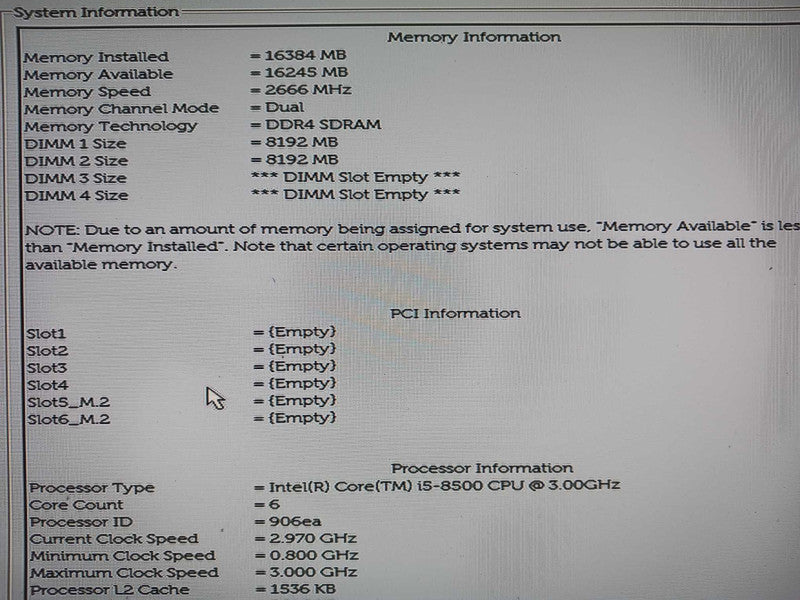 Dell Optiplex 7060 Desktop i5-8500 16GB DDR4 No HDD Q