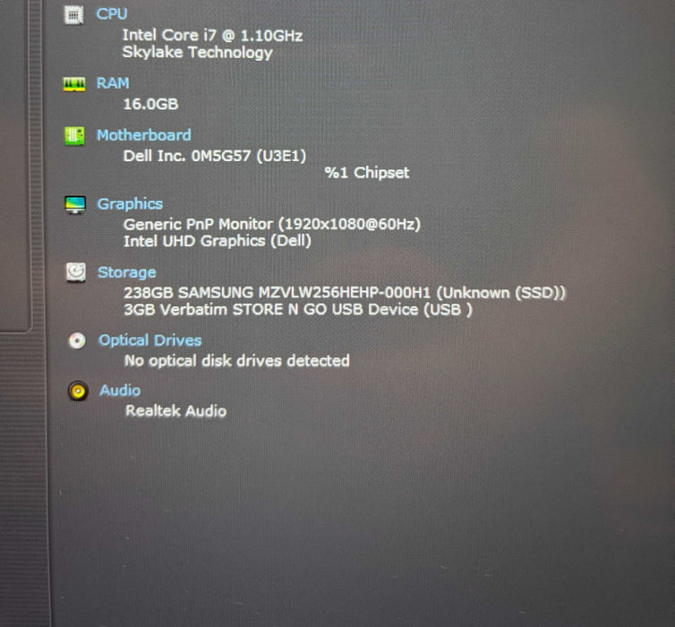 Dell Latitude 7410 TOUCH i7-10810U@1.1GHz 16GB 256SSD No Power Adapter READ!  Lap200