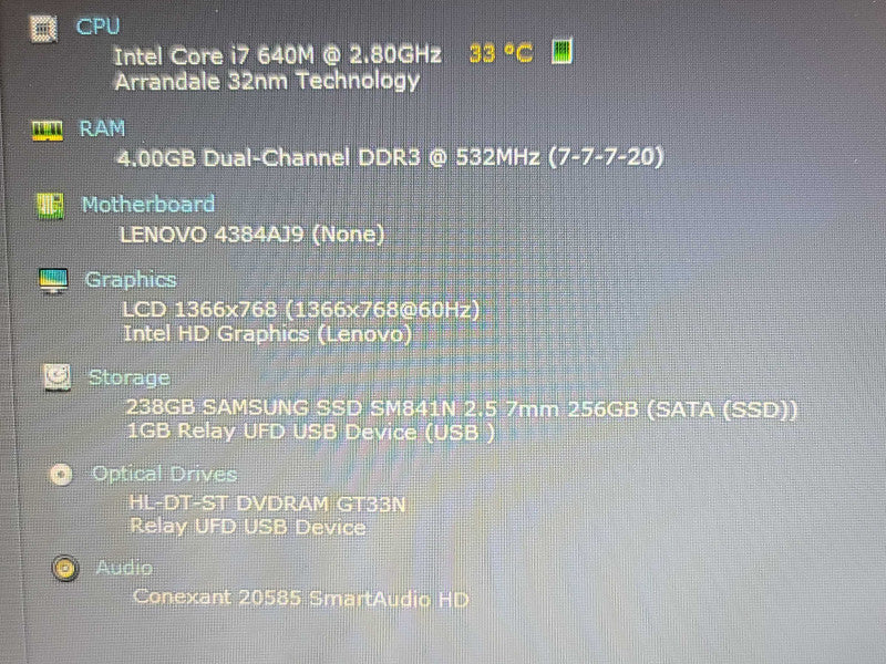 Lenovo ThinkPad T510 |i7- 640M| 4GB DDR3| 256GB SSD READ**READ** β BudLap