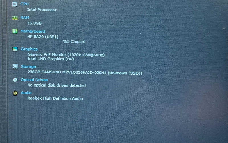HP Laptop 15 Intel Core 12 Gen i5-1235U@1.3GHz 16GB RAM 256GB SSD READ!  Lap200