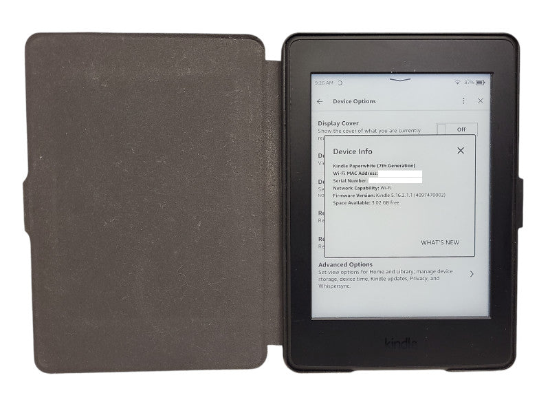 Amazon Kindle Paperwhite (7th Generation) 6" eReader 4GB WiFi w/ case $