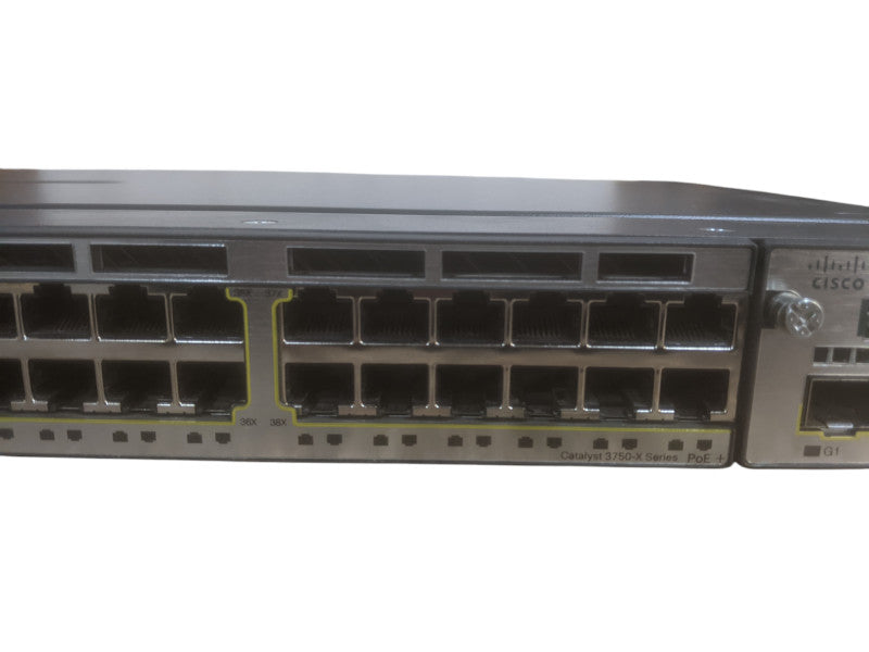 Cisco WS-C3750X-48PF-S V04 | 48-Port Gigabit PoE+ Switch | 2x 1100W PSU |