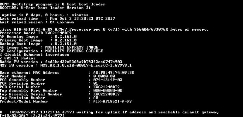 Cisco AIR-AP1852I-A-K9 | Dual Band AC Wireless Access Point | Factory Reset