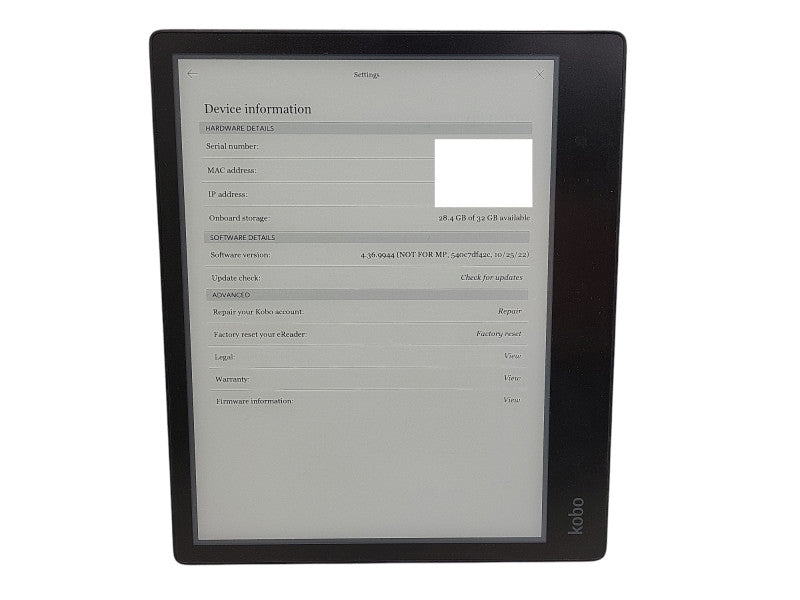 KOBO Eclipsa 10" 32GB Wifi eReader READ $