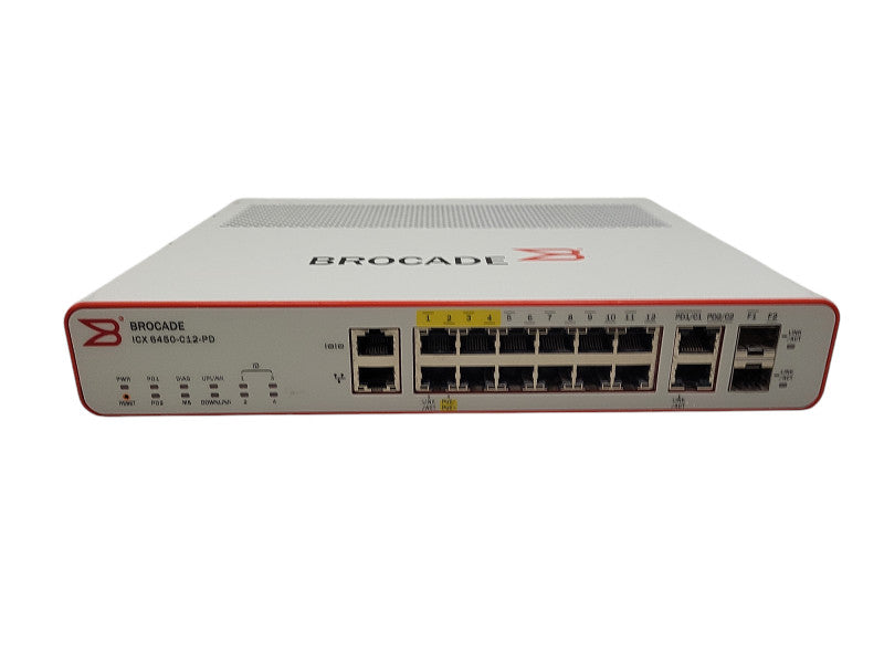BROCADE ICX6450-C12-PD 12-port 1 GbE compact switch (4x PoE+) $