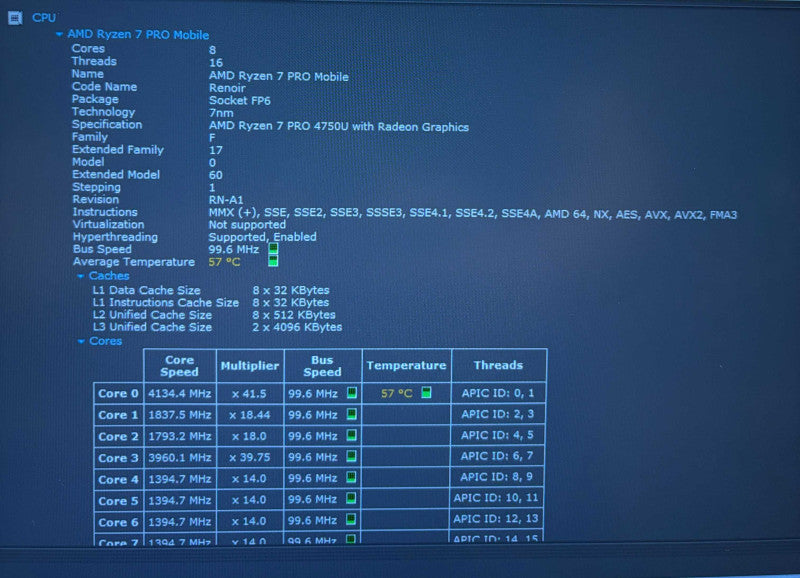 Lenovo ThinkPad P14s AMD Ryzen 7 PRO 4750U@1.7GHz Radeon PRO 16GB RAM 512SSD