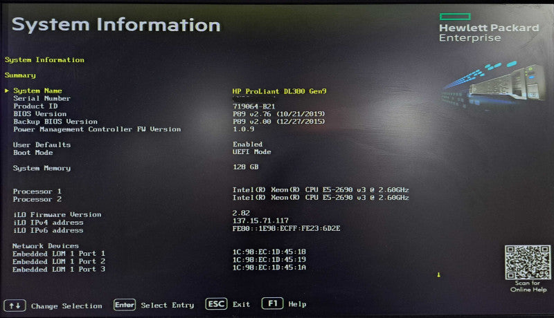 HP DL380 Gen9 2U 8x 2.5" | 2x Xeon E5-2690 v3 @2.6GHz 12C, 128GB DDR4, P440ar