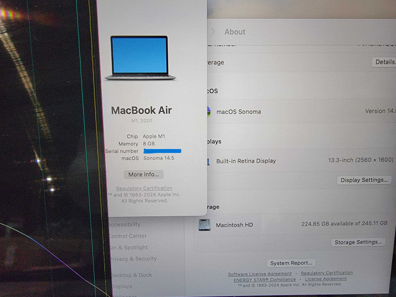 MacBook Air A2337 | Apple M1 | 8GB RAM | 245GB SSD