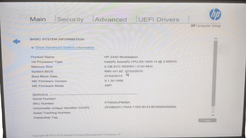 HP Z440 Motherboard FMB-1401 |  Xeon E5-1620 v3 | 8GB DDR4