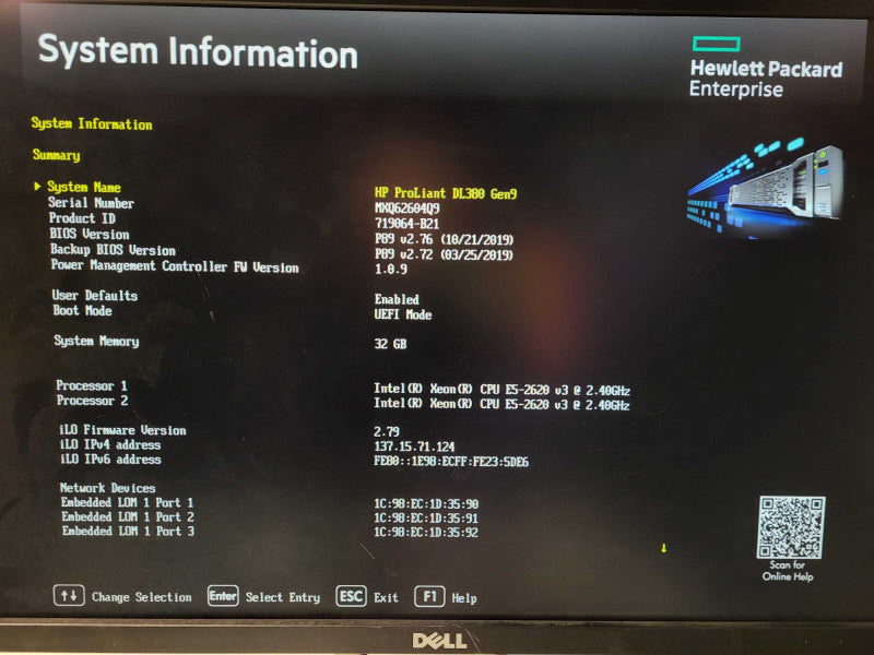 HP DL380 Gen9 2U 8x 2.5" 2x Xeon E5-2620 v3 @2.4GHz 32GB DDR4 P440ar $