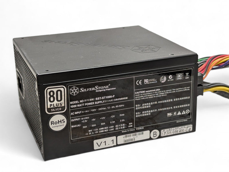SilverStone SST-ST1000-P 1000W 80 PLUS Silver Fully Modular ATX Power -
