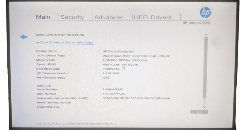 HP Z440 Workstation | Xeon E5-1620 v3 | 8GB DDR4 | No HDD | K620 GPU