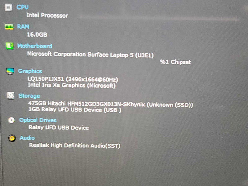 Microsoft Surface Laptop 5 | i7-1265U| 16GB RAM| 512GB SSD  β Lap200