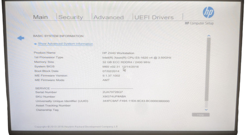 HP Z440 Workstation | Xeon E5-1620 v4 | 32GB DDR4 | No HDD | No GPU