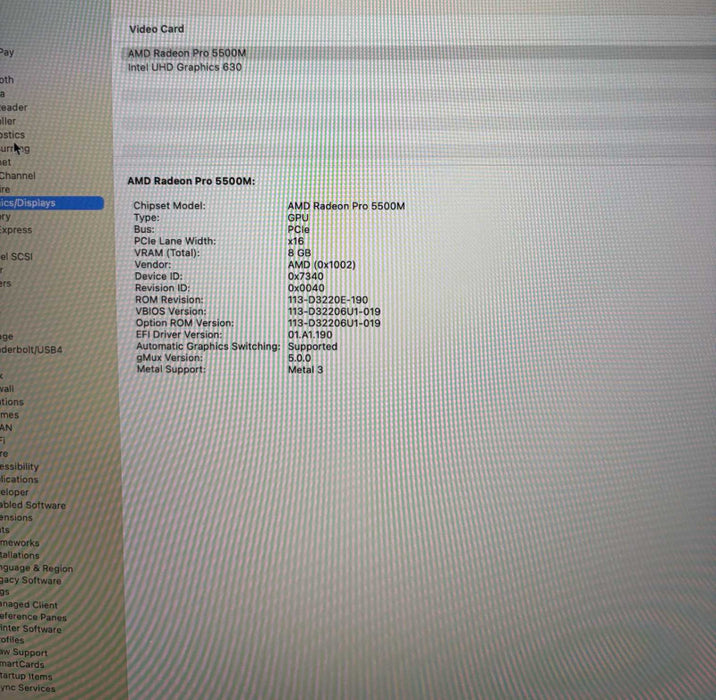 Apple MacBook Pro 16" 2019 i7-9750H Radeon Pro 5500M 8GB 64GB RAM 512SSD READ