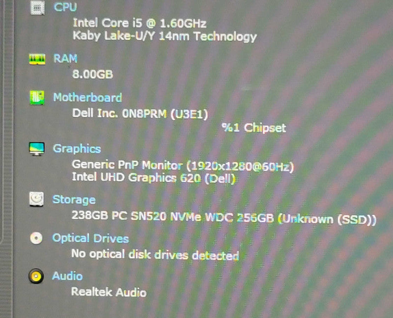 Dell Latitude 7200 2-in-1 i5-8365U 8GB RAM 256GB SSD No Power Adapter, SEE _ Lap200