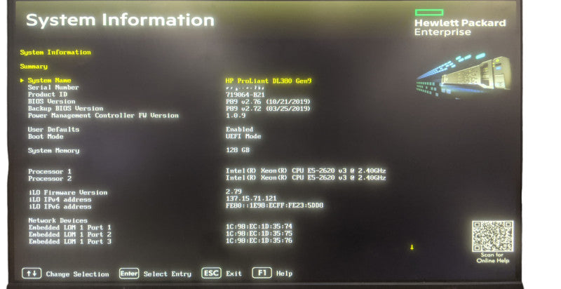 HP DL380 Gen9 2U 8x2.5" | Xeon E5-2620 v3 | 128GB DDR4 | No HDD | P440ar