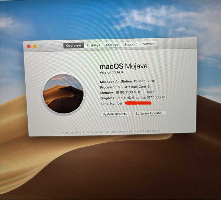 Apple MacBook Air 13" 2018 i5-8210Y 16GB RAM 256GB SSD READ!