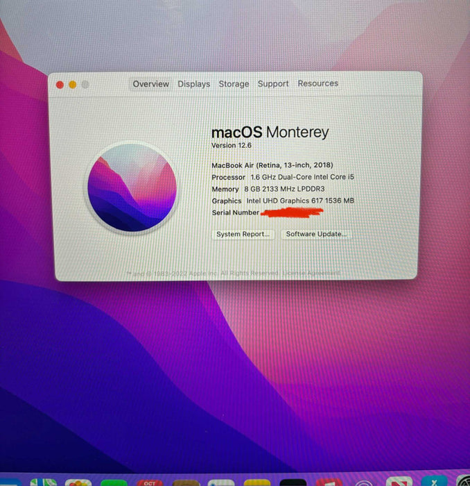 Apple MacBook Air 13" 2018 i5-8210Y 8GB RAM 256GB SSD READ!