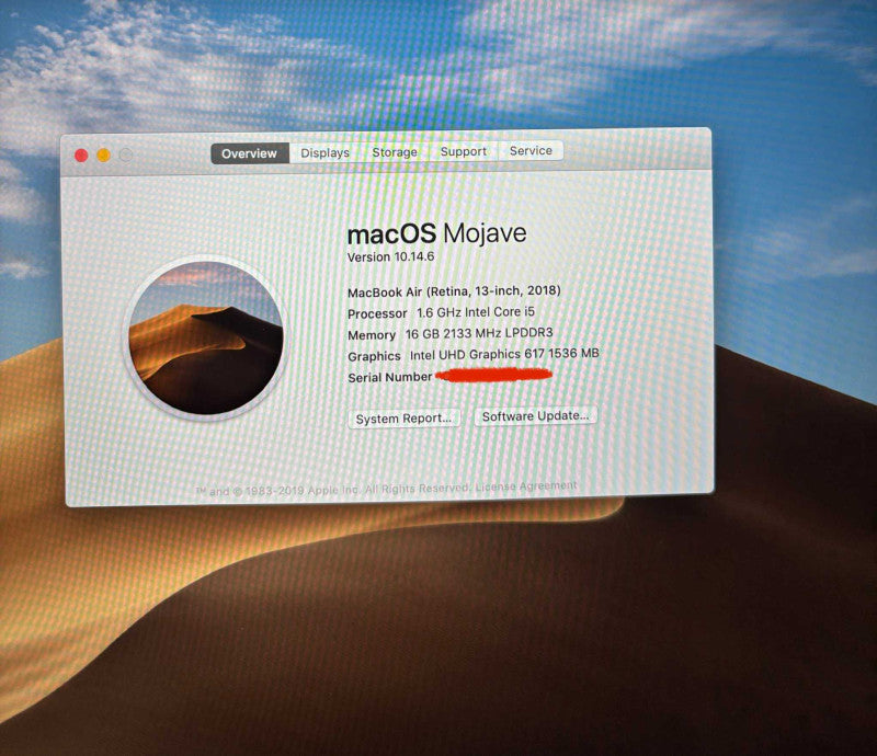 Apple MacBook Air 13" 2018 i5-8210Y 16GB RAM 256GB SSD READ!