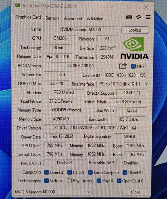 NVIDIA Quadro M2000 | 4GB GDDR5 PCIe Graphics Card | 4x Display Port