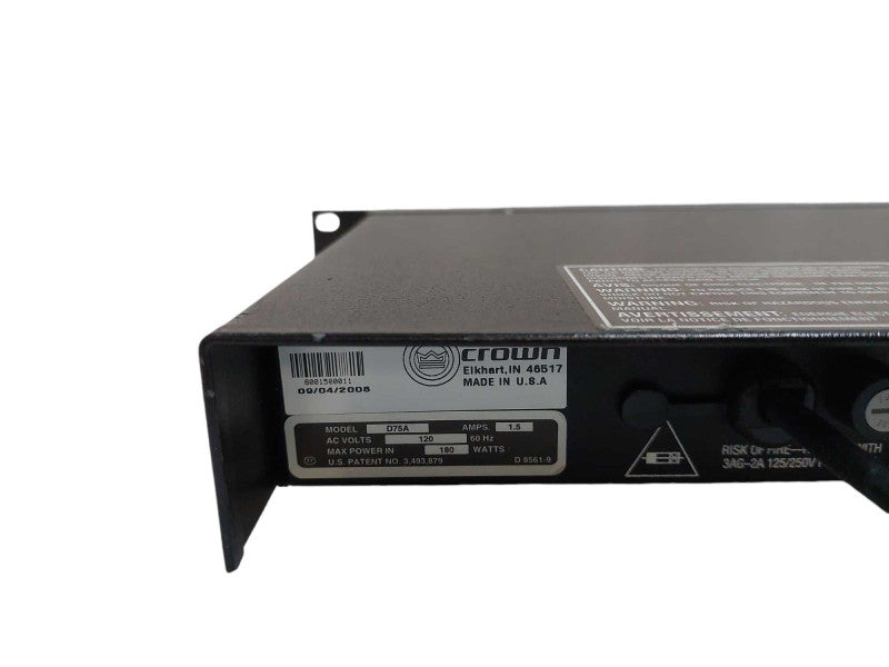 Crown Model: D-75A Power Amplifier 2-Channel =