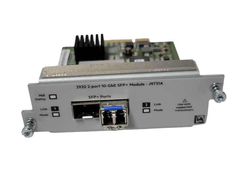 HP 2920 2-Port 10-GbE SFP+ Module J9731A w/ SFP-10GLR-31 _