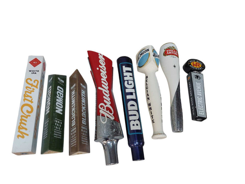 Bundle of 8 Draft Pull Down Handle Collection of Different Beer Brands   =