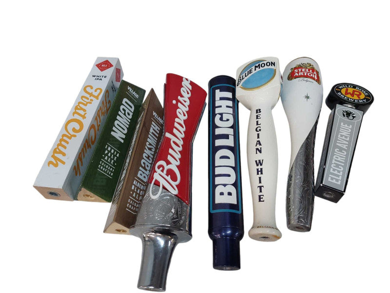 Bundle of 8 Draft Pull Down Handle Collection of Different Beer Brands   =