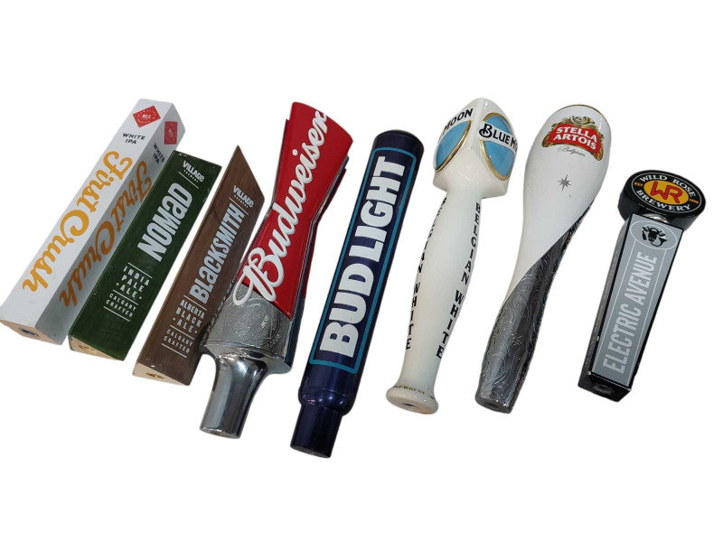Bundle of 8 Draft Pull Down Handle Collection of Different Beer Brands   =