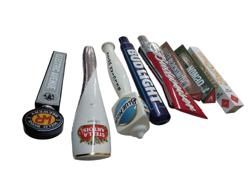 Bundle of 8 Draft Pull Down Handle Collection of Different Beer Brands   =