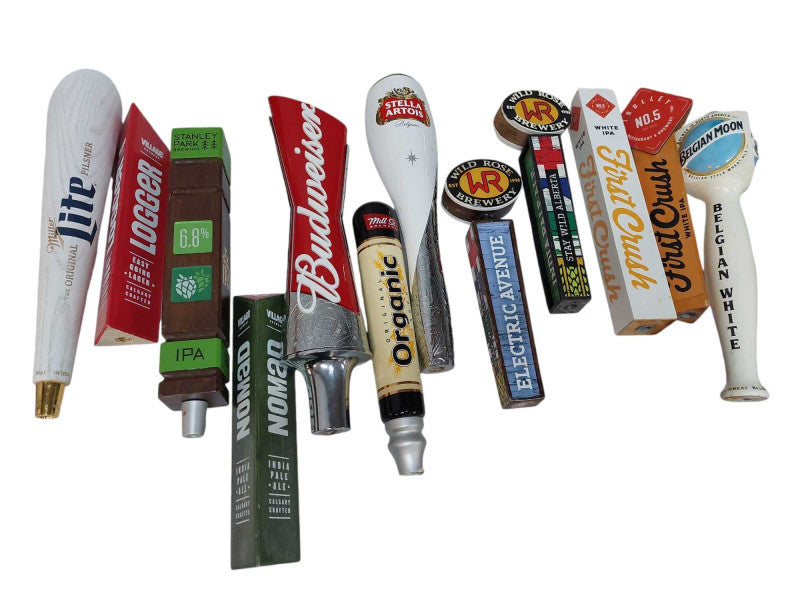 Bundle of 12 Draft Pull Down Handle Collection of Different Beer Brands =