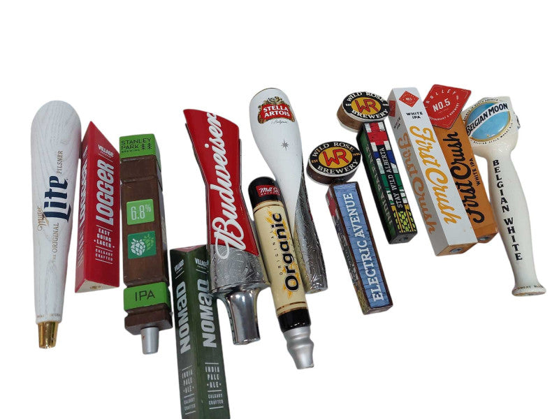 Bundle of 12 Draft Pull Down Handle Collection of Different Beer Brands =