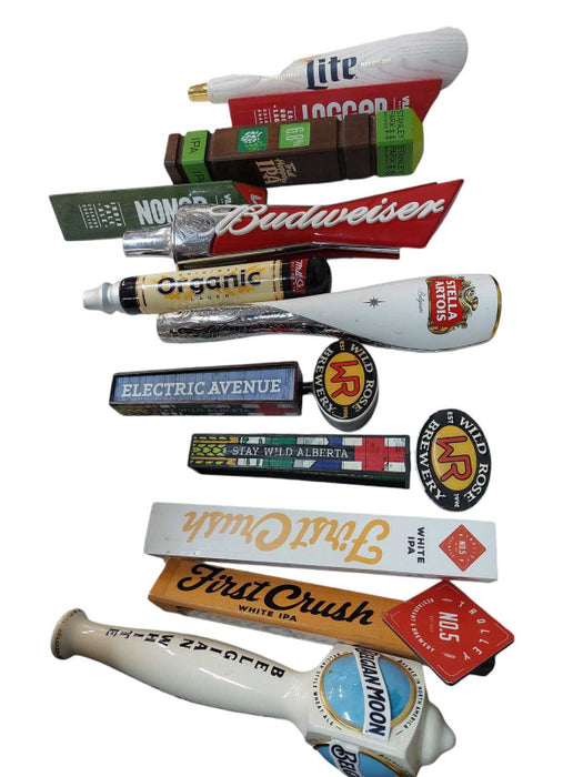 Bundle of 12 Draft Pull Down Handle Collection of Different Beer Brands =