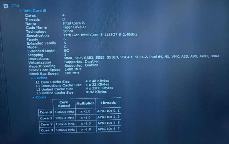 Dell Vostro 5402 Intel Core i5-1135G7@2.4GHz 16GB RAM 256GB SSD  Lap200