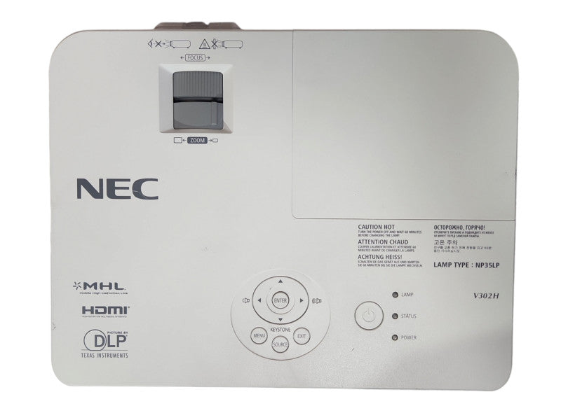 NEC NP-V302H 3000-Lumen Full HD DLP Projector, Lamp Hour: 2000Hrs