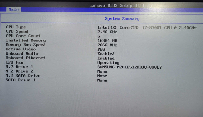 Lenovo ThinkStation P330 Core i7-8700T @ 2.40GHz|16GB DDR4 | 512GB SSD !