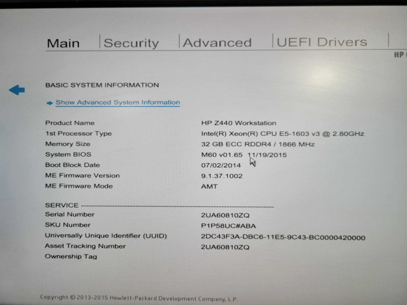 HP Z440 Workstation Xeon E5-1603 v3 @ 2.80GHz | 32GB DDR4 No HDD QUADRO K4200 !