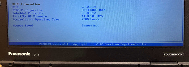 Panasonic ToughBook CF-54 i5-6300U 16GB RAM 256GB m.2 SATA SSD 2980 Hrs.