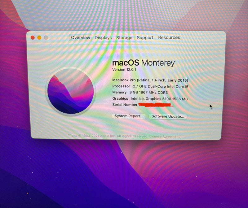 Apple MacBook Pro 13" Early 2015 i5-5257U 8GB RAM 256GB SSD READ