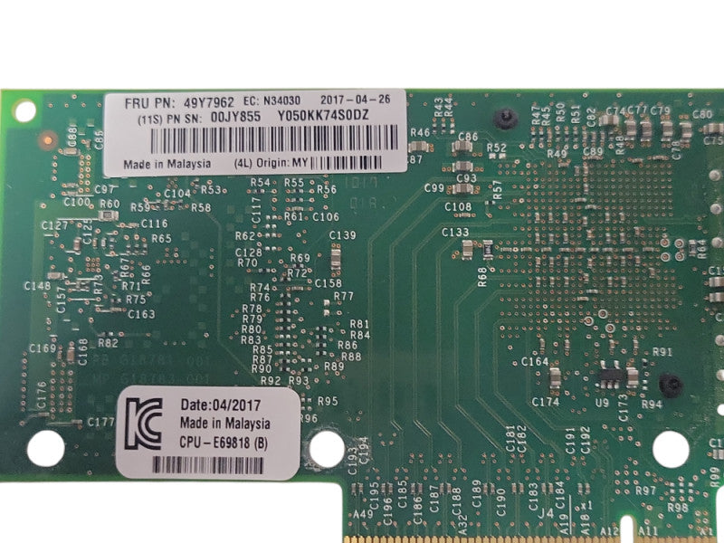 IBM Dual-Port 10GbE SFP PCIe Server Network Adapter P/N: 49Y7962 _