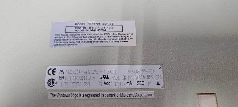 Fujitsu N860-4725-T601 FKB4725-601 Keyboard, READ _