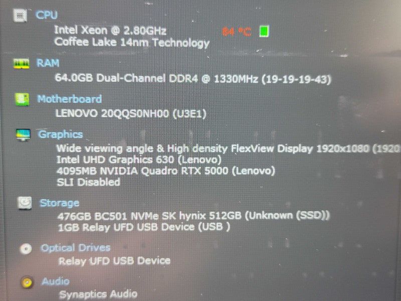 Lenovo ThinkPad P53|Xeon E-2276M| 64GB DDR4| Quadro RTX 5000| 512GB NVMe READ β Lap200