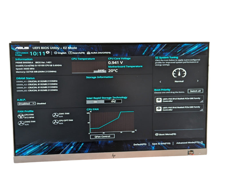 ASUS Prime B460M-A with Intel Core i3-10100 @ 3.60Ghz 32GB RAM  -