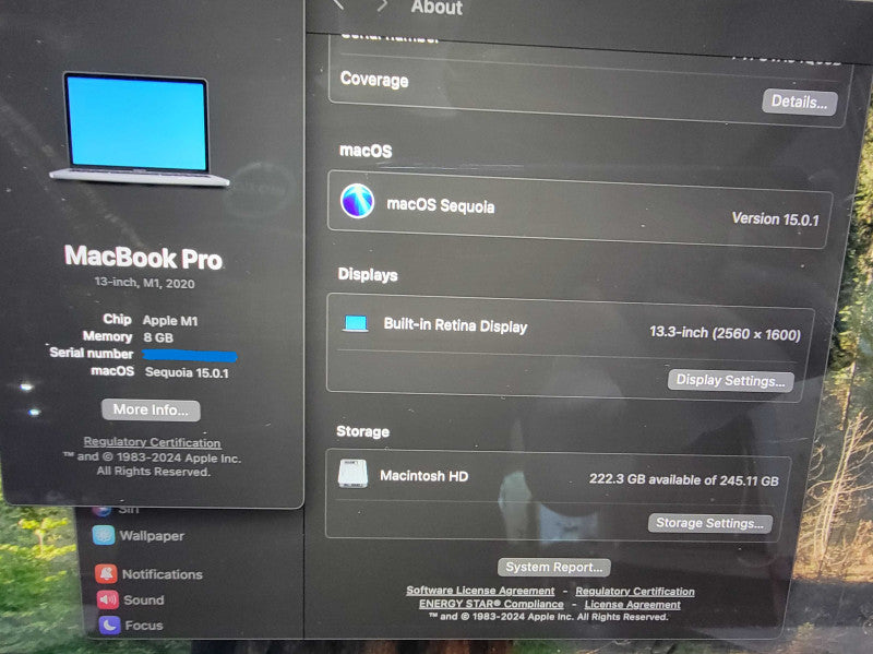 Apple MacBook Pro A2338 | Apple M1 | 8GB RAM | 245GB SSD
