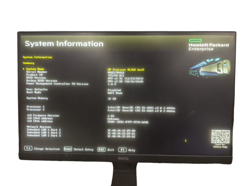 HP ProLiant DL360p Gen9 1U | 2x Xeon E5-2683 v3 | 32GB DDR4 | No HDD | P440ar