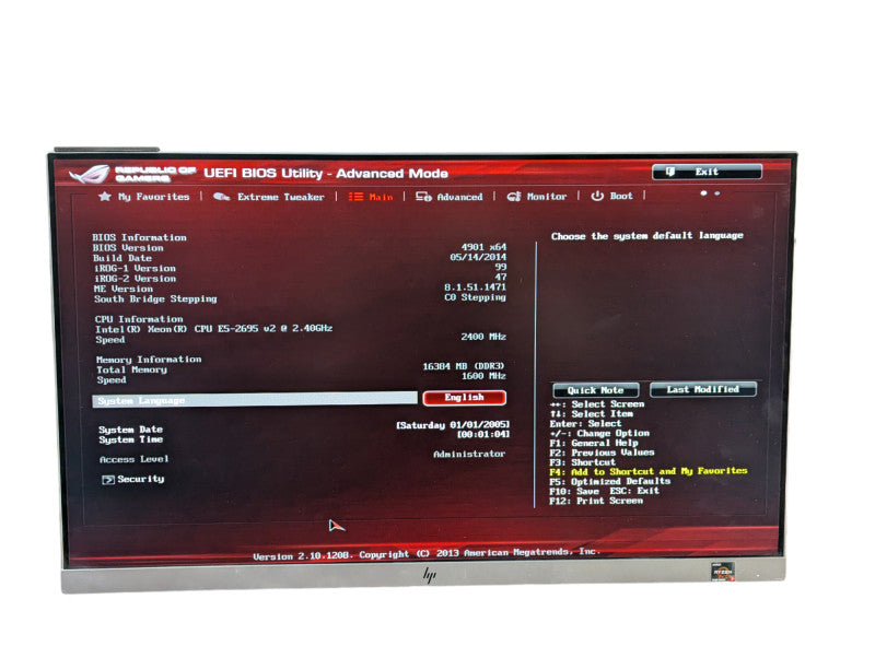 ASUS RAMPAGE IV EXRTREME 12 Core Intel Xeon E5-2695 v2 @ 2.40Ghz 16GB -