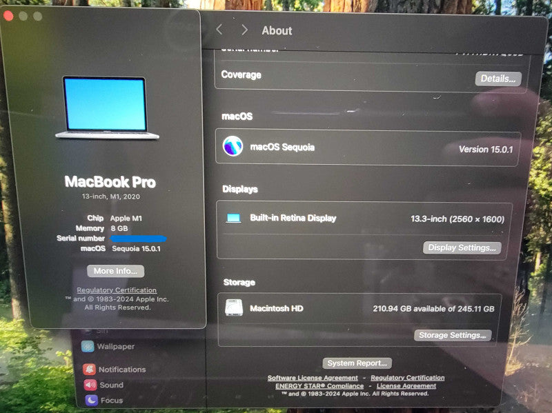 Apple MacBook Pro 13" 2020 A2338 | Apple M1 | 8GB RAM | 245GB SSD - READ