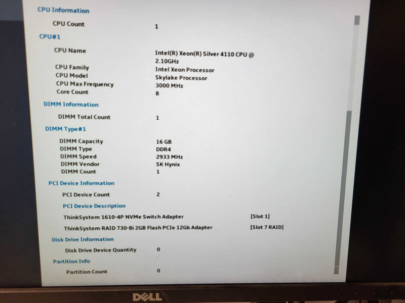 Lenovo SR650 2U 8x 2.5" Silver 4110 2.1GHz 16GB DDR4 730-8i 2GB RAID 2x PSU $