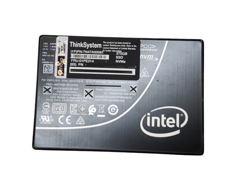 375GB SAS 2.5" ThinkCenter / Intel P4800X OPTANE DC U.2 NVMe PCIe SSD Q+